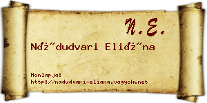Nádudvari Eliána névjegykártya